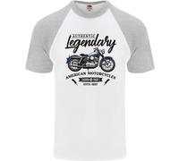 Legendary Motorcycles Biker Cafe Racer Uomo S/S Baseball T-Shirt