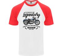 Legendary Motorcycles Biker Cafe Racer Uomo S/S Baseball T-Shirt
