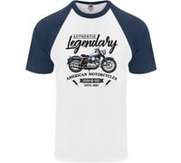 Legendary Motorcycles Biker Cafe Racer Uomo S/S Baseball T-Shirt