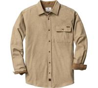 Legendary Whitetails Buck Camp Flanella da Uomo, Camicia Casual a Maniche Lunghe con Bottoni, Polsini in Velluto a Coste, Color Sabbia mélange, M, Sand Heather, M