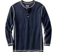 Legendary Whitetails Camicia Henley da Uomo a Maniche Lunghe con Bottoni, vestibilità Casual, Misto Cotone/Poliestere, Navy, L