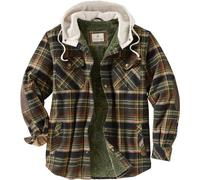 Legendary Whitetails Camp Night Berber Lined Hooded Flannel Shirt Jacket Camicia, Stout Plaid, S Uomo