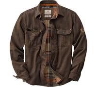Legendary Whitetails Journeyman Shirt Jacket Flannel Lined Shacket for Men Water-Resistant Coat Rugged Fall Clothing, Dark Brown, X-Large Tall