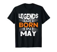 Legends Are Born in May with Crown Graphic Maglietta