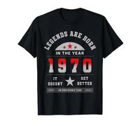 Legends Are Born in The Year 1970 Compleanno Vintage 70 Maglietta