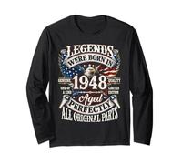 Legends Born in 1948 Vintage Patriotic Eagle 78th Birthday Maglia a Manica
