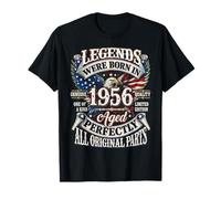 Legends Born in 1956 Vintage Patriotic Eagle 70th Birthday Maglietta