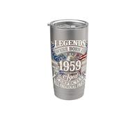 Legends Born In 1959 Vintage Patriotic Eagle 67th Birthday Bicchiere termico in acciaio inox doppia parete