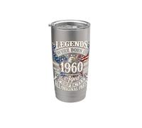 Legends Born In 1960 Vintage Patriotic Eagle 66th Birthday Bicchiere termico in acciaio inox doppia parete