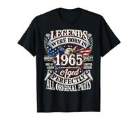 Legends Born in 1965 Vintage Patriotic Eagle 61st Birthday Maglietta