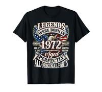Legends Born in 1972 Vintage Patriotic Eagle 54th Birthday Maglietta