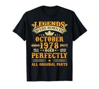 Legends Born In October 1978 Birthday October 1978 Vintage Maglietta