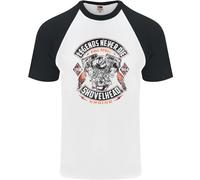 Legends Never Die Biker Motorbike Uomo S/S Baseball T-Shirt