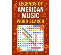 Legends of American Music Word Search: Puzzle Challenge Large Print With Coloring Solutions for Adults, Seniors, and Teens