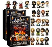 Legends of Rock and Roll - Calendario dell'avvento 2025, 24 giorni, in metallo pesante, con personaggi musicali iconici da collezione, regali di Natale per fan della band Hard Rock e adulti