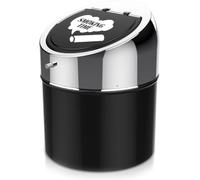 LegendTech Posacenere in acciaio inox con coperchio, antiscivolo, portatile, antivento, in metallo, per giardino, balcone, esterno ed interno (argento nero)