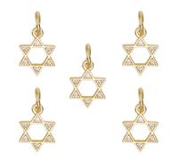 LEGENTLISUR 10 ciondoli dorati a forma di stella per la creazione di gioielli con zirconia cubica, mini ciondoli con anellini aperti per bracciali, collane, orecchini, portachiavi, forniture fai da te