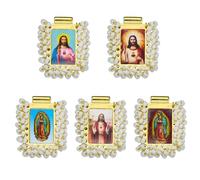 LEGENTLISUR 5 ciondoli cattolici con la Vergine Maria per braccialetti con fantastici ciondoli a forma di santi, rosario, per collane, bracciali, accessori fai da te
