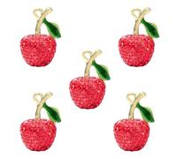 LEGENTLISUR 5 ciondoli per la creazione di gioielli, ciondoli a forma di frutta, per bracciali, collane, orecchini, portachiavi, forniture fai da te, 26.5x18x16mm, argilla polimerica, Nessuna pietra