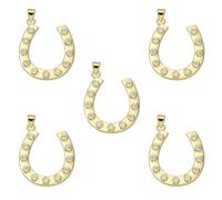 LEGENTLISUR 5 Pezzi Ciondolo A Ferro Di Cavallo Per Braccialetti In Ottone Chiaro Zirconia Cristallo Ciondolo Per La Gioielli Orecchini Bracciali E Collane, 30.5x25x2mm, Ottone, Nessuna pietra