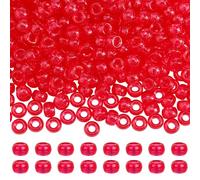 LEGENTLISUR 500 perline in plastica color rosso mattone trasparente per braccialetti dell'amicizia, portachiavi, progetti di creazione di gioielli