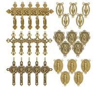 LEGENTLISUR 80 ciondoli a forma di croce per la creazione di gioielli religiosi vintage ciondoli per bracciali, collane, orecchini, portachiavi, forniture fai da te, 23x14.5x3mm, Metallo, Non pietra
