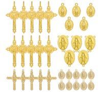 LEGENTLISUR 80 ciondoli a forma di croce per la creazione di gioielli religiosi vintage ciondoli per bracciali, collane, orecchini, portachiavi, forniture fai da te, 12.5x8x1mm, Metallo, Non pietra
