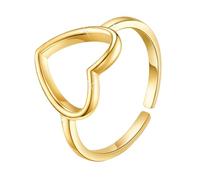 LEGENTLISUR Anelli Donna Argento 925 Anello Personalizzato Anello Regolabile Donna Semplice Regalo per Gioielli ad Anello A Forma di Cuore Diametro Interno Circa 17 mm