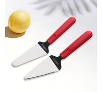 LEGERM Set di 2 Coltelli per Torte in Acciaio Inossidabile, Tagliapizza e Servitorta per Dolci, Frutta (Rosso)