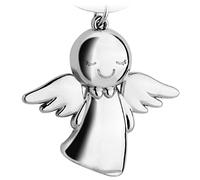 Legezon Portachiavi con angelo custode, in metallo, con ciondolo a forma di angelo custode, ideale come regalo per la patente di guida dell'auto, in lega di zinco, cromato lucido, altezza 4 cm