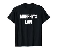 Legge di Murphy Maglietta con Stampa Grafica Economica, Uomo, Nero, L