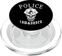 Legge e ordine del teschio della polizia, poliziotto, ufficiale, sceriffo, poliziotti PopSockets PopGrip per MagSafe