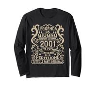 Leggenda Da Giugno 2001 24 Compleanno Regali Donna Uomo Maglia a Manica