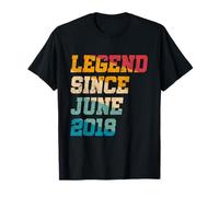Leggenda da giugno 2018 Divertente 7° compleanno retrò di 7 anni Maglietta