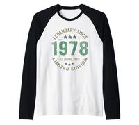 Leggenda del Compleanno di 48 Anni dal 1978-48° Compleanno Vintage Maglia con Maniche Raglan