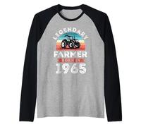 Leggendario Contadino Nato 1965, Regalo per Il 60° Compleanno dell'agricoltore Maglia con Maniche Raglan