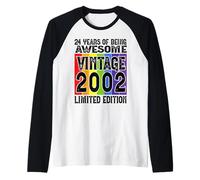 Leggendario dal 2002 Edizione Limitata 24° Compleanno Maglia con Maniche Raglan