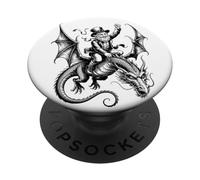 Leggendario mito celtico del cavaliere del drago del leprechaun PopSockets PopGrip Adesivo