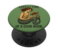 Leggendo la sirena persa nella marea di un buon libro Oceano PopSockets PopGrip Adesivo