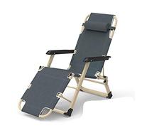 Legger del sole in metallo, sedia a sdraio da giardino pieghevole pieghevole in tessuto sintetico con razza, regolazione del poggiapiedi 3 posizioni 178 67 25 cm, 150 kg max (grigio) (blu scuro)