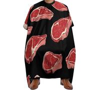 leggera Mantella Taglio Parrucchiere, Meat Red Steaks, Grembiule da Salone Regolabile Mantello da Barbiere per Styling Adulti Barbieri
