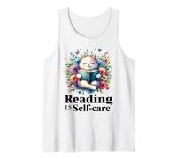 Leggere è Cura di sé Divertente Topo di Biblioteca Leggere Libro Amanti dei Gatti Canotta