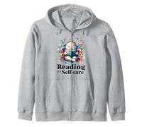 Leggere è Cura di sé Divertente Topo di Biblioteca Leggere Libro Amanti dei Gatti Felpa con Cappuccio