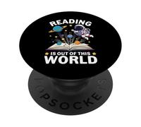 Leggere è fuori dal mondo divertente astronauta amante dei libri PopSockets PopGrip Adesivo