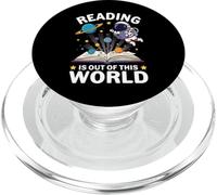 Leggere è fuori dal mondo divertente astronauta amante dei libri PopSockets PopGrip per MagSafe