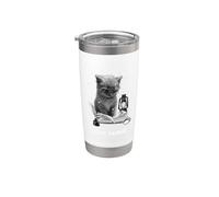 Leggere è il mio gatto cardio che legge un libro Librarian Bookworm Bicchiere termico in acciaio inox doppia parete