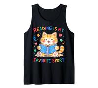 Leggere è Il Mio Gatto Sportivo Preferito, Carino e Divertente, Amante dei Libri Canotta