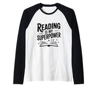 Leggere è Il Mio superpotere Amante dei Libri Maglia con Maniche Raglan