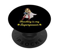 Leggere è il mio superpotere supereroe libro amante donne ragazze PopSockets PopGrip Adesivo