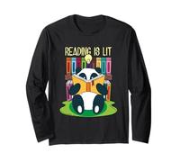 Leggere è Illuminato Panda Biblioteca Amante dei Libri Insegnante di Inglese Giochi di Parole Maglia a Manica